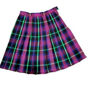 Vintage 100% Wool Plaid skirt 10